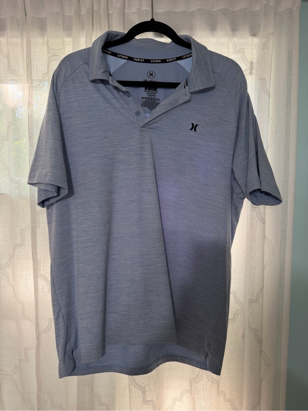 Hurley Men's Heather Light Blue Polo